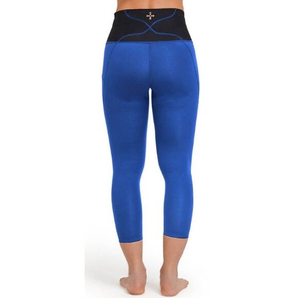 TOMMIE COPPER Women's Lower Back Support Capri Leggings, Cobalt Blue, 2XL, NWT - Picture 2 of 5